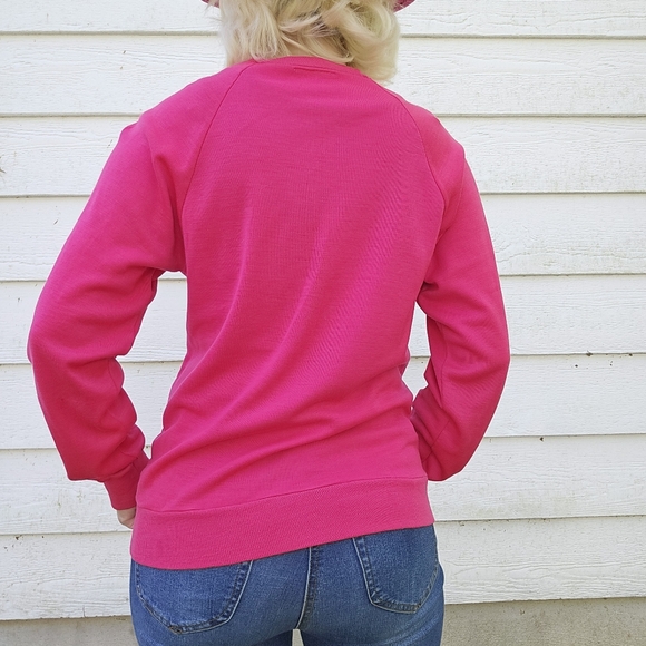 80's Vintage Micky & Minnie Mouse Hot Pink Sweatshirt by Sunday Comics - Picture 8 of 8